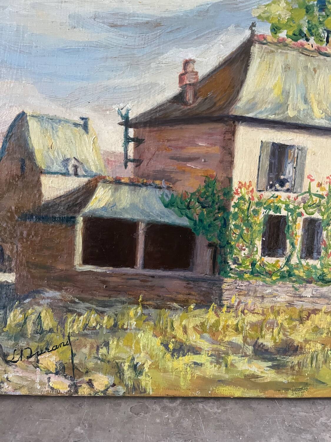 "Lioujas School", Aveyron, oil on canvas signed L Durand 1957