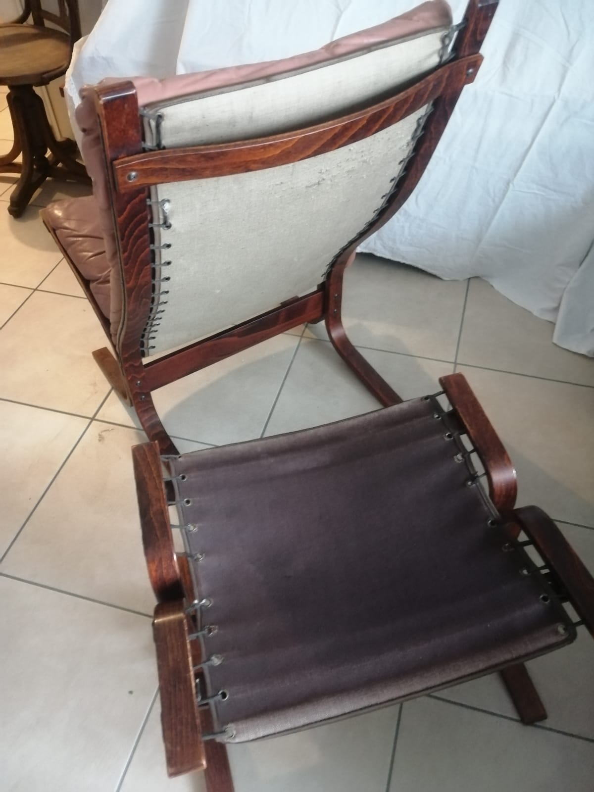 Pair of Scandinavian armchairs and ottoman Ingmar Relling Westnofa 1962