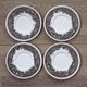 Set of 4 saucers Quality Retired Villeroy & Boch Black/White Anjou Design 4656