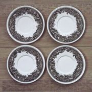 Set of 4 saucers Quality Retired Villeroy & Boch Black/White Anjou Design 4656