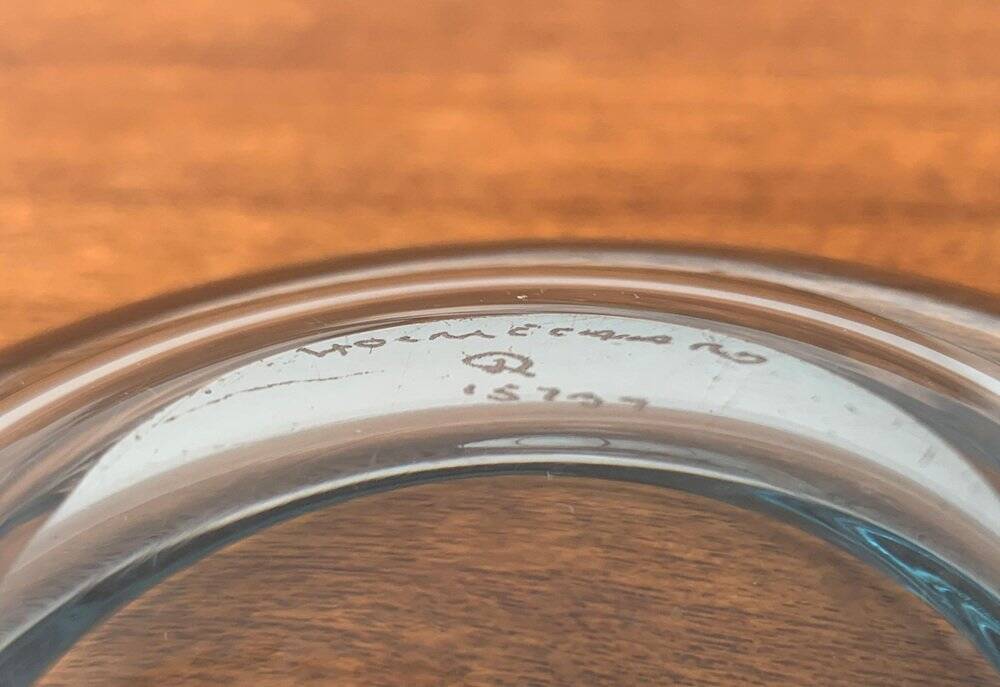 Set of 2 Danish glass bowls from the mid-century by Per Lütken for Holmegaard, 1960s.