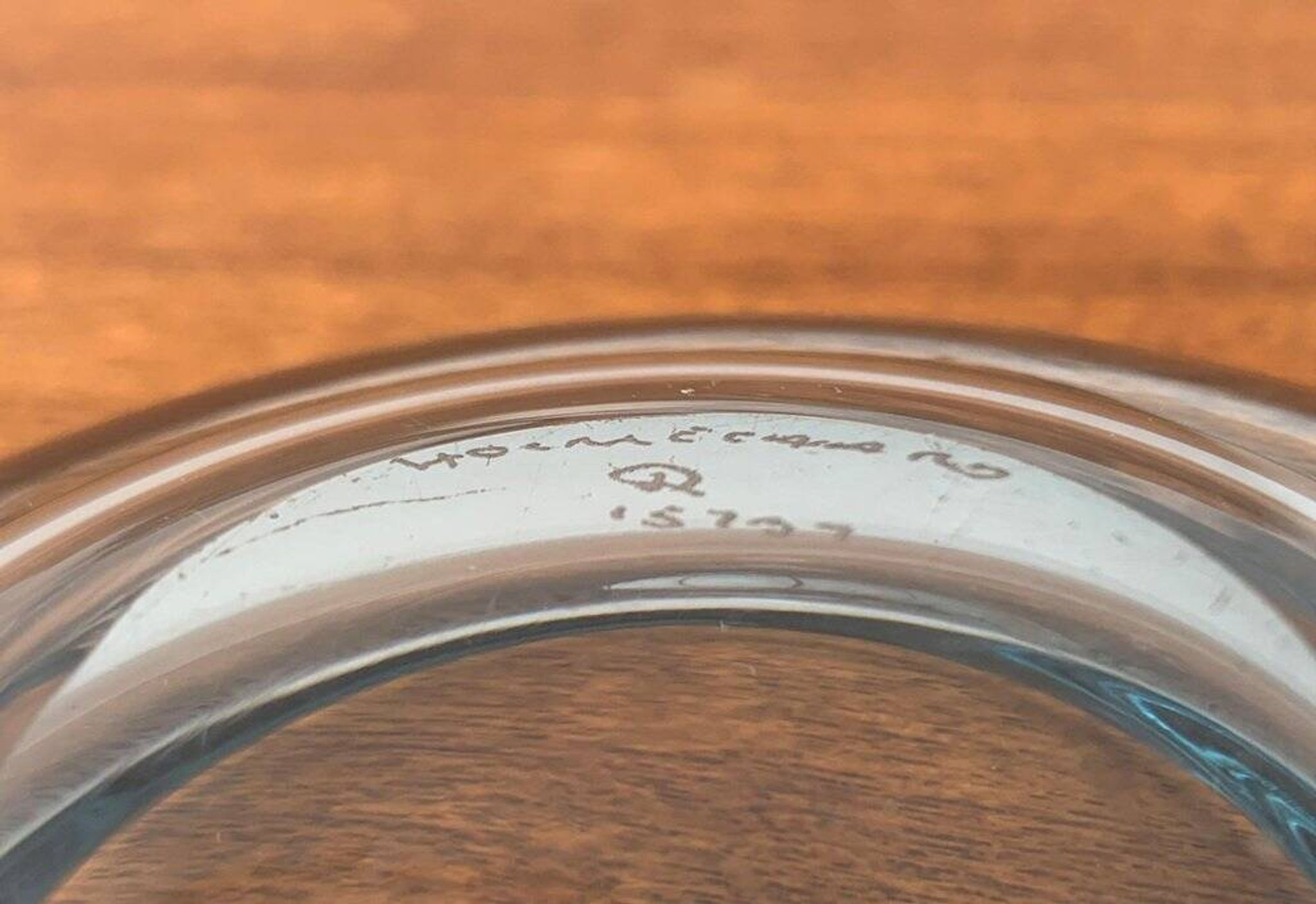 Set of 2 Danish glass bowls from the mid-century by Per Lütken for Holmegaard, 1960s.