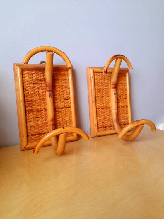 1960s rattan wall hook