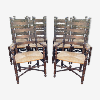 Lot de 10 chaises anciennes