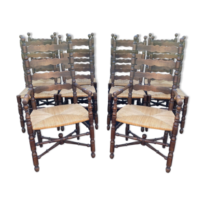 Lot de 10 chaises anciennes