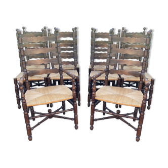 Lot de 10 chaises anciennes