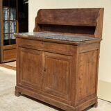 Grand buffet, meuble de toilette ancienne à dessus de marbre XIXe