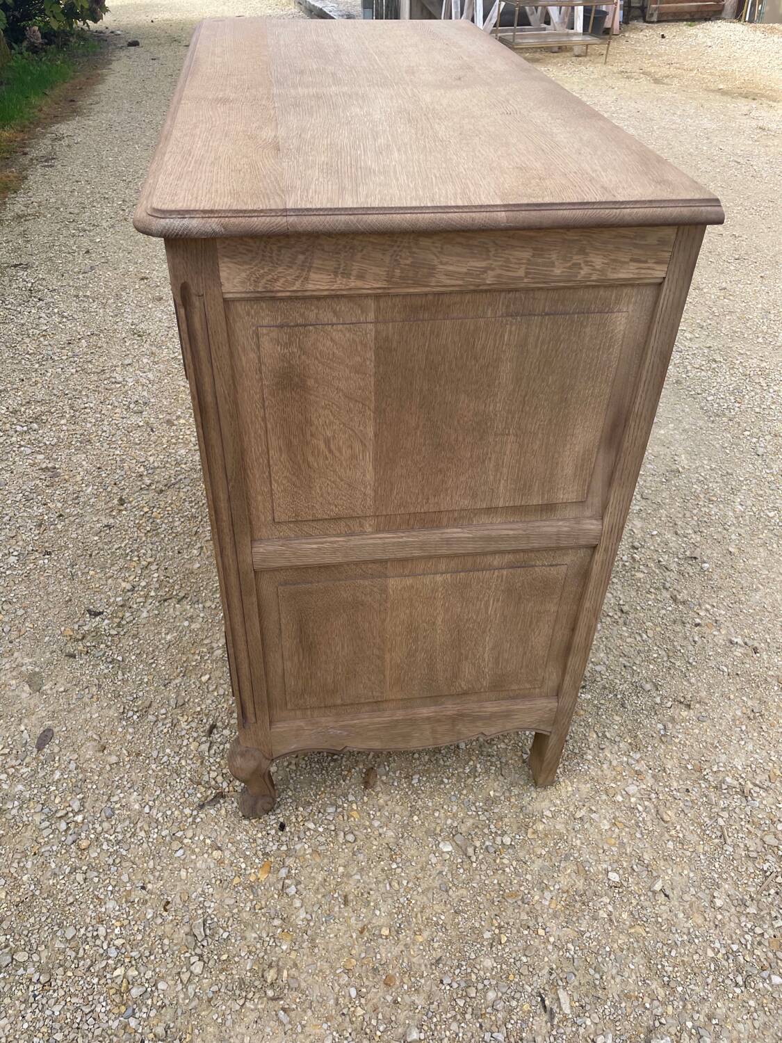 Large stripped oak chest of drawers