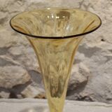 Vase from the Portieux crystal factory in yellow and blue glass