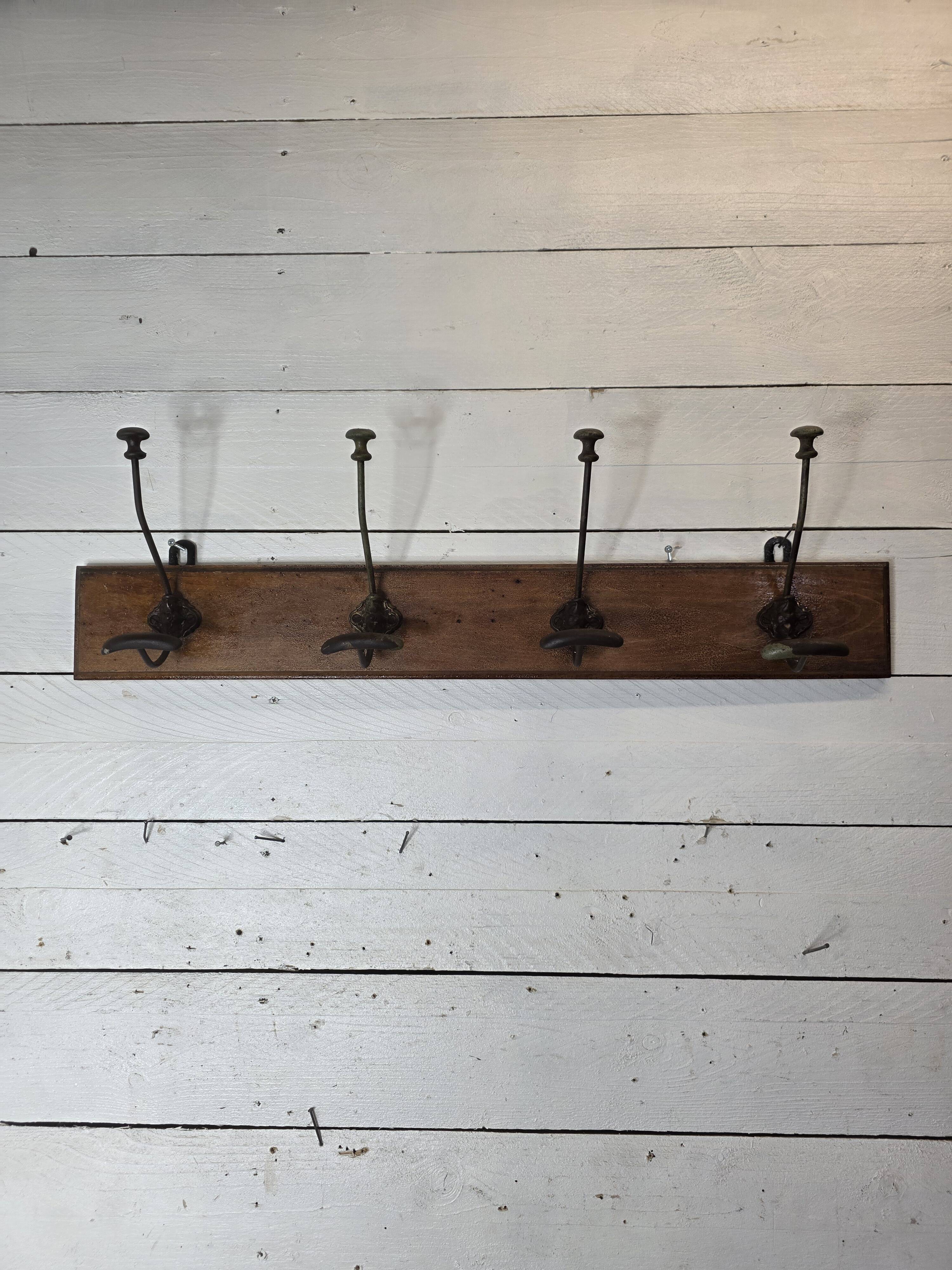 Old coat rack with 4 hooks