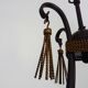 Vintage 4-arm, 4-light chandelier from the 1980s. Brown and gold metal.