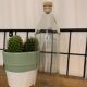 Antique glass bottle with a capacity of 1 litre and its beige cap - in very good condition!