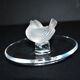 Lalique ashtray bowl Cheeky Sparrow crystal frosted and signed
