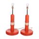 Ensemble de lampes de table rembourrées en cuir orange français années 1960