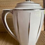 Limoges porcelain teapot or coffee maker with platinum fillet