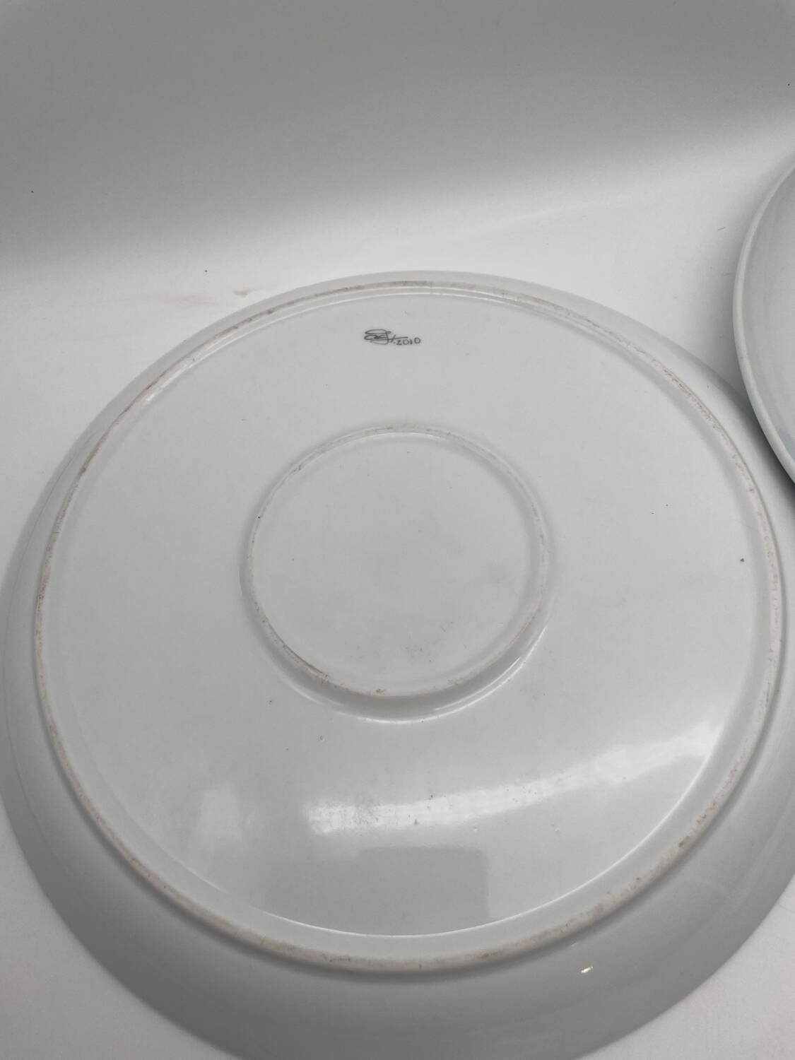 Hand painted porcelain plate with landscape decoration