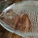 Set of 2 vintage fish dishes in glass Arcoroc France