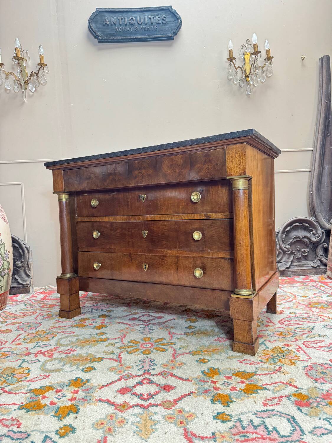 Mahogany commode from the empire period 19th century