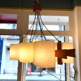 Scandinavian teak and perspex chandelier