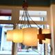 Scandinavian teak and perspex chandelier