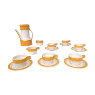 Postmodern 16-piece coffee set by riccardo schweizer for pagnossin ceramica, italy 1970s