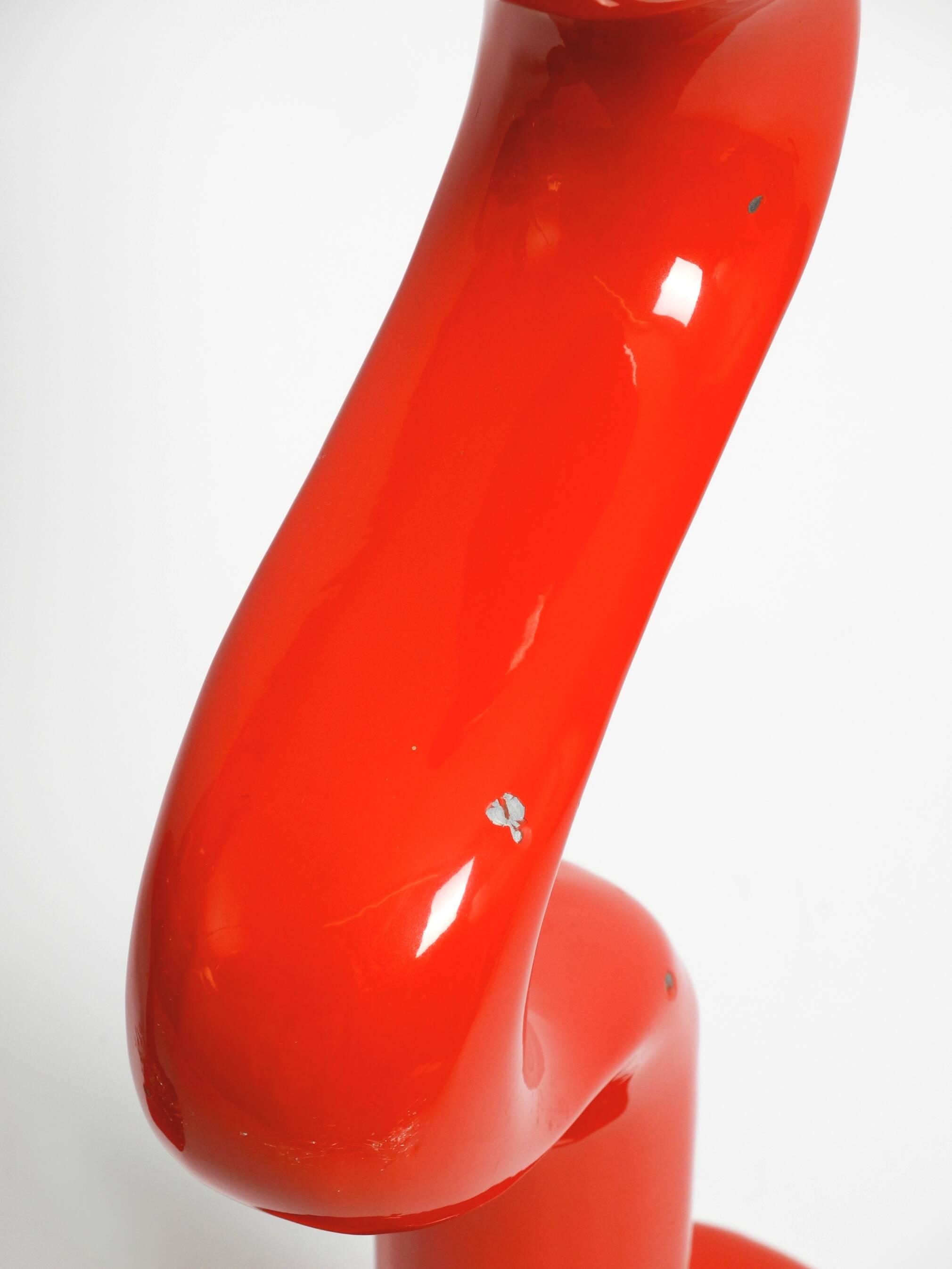 Two large limited abstract metal floor sculptures in red