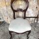 Louis XV style chair in cherry wood and fabric