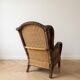 Vintage retro armchair in rattan and wicker
