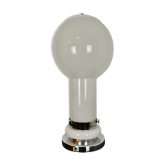 Italian Table Lamp in White Opaline Glass, 1960s