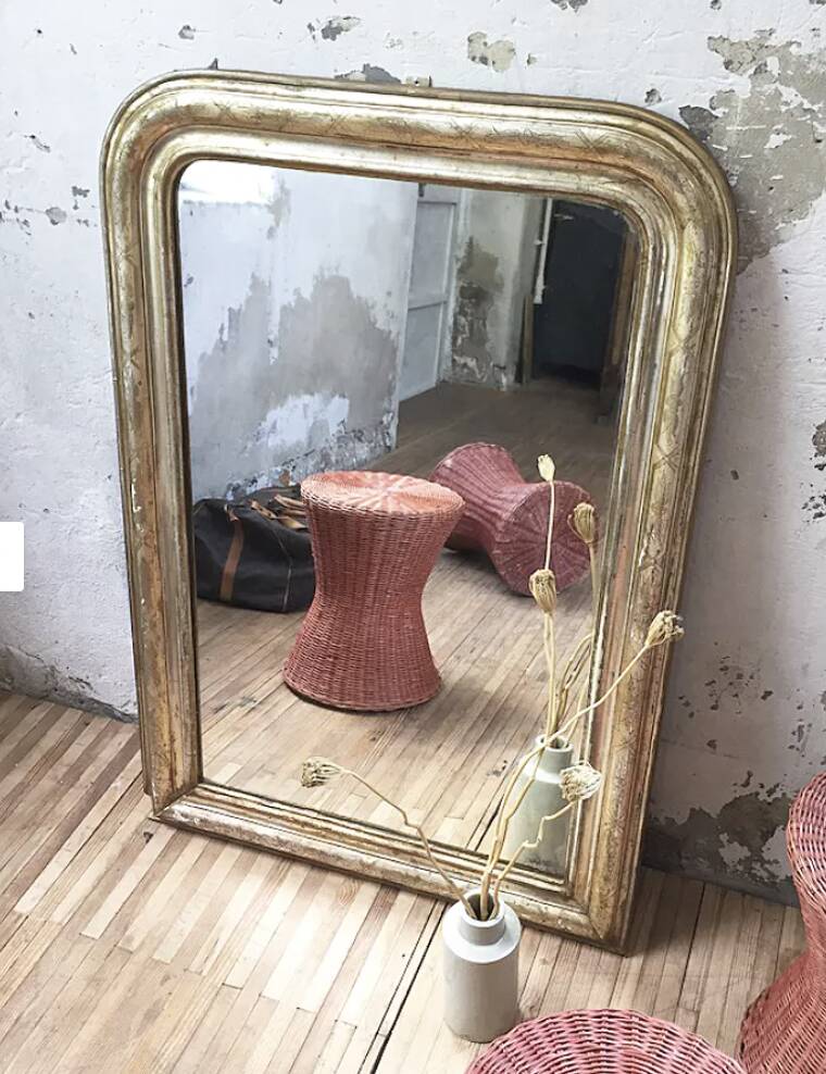 Louis Philippe floral mirror 75 x 109 cm