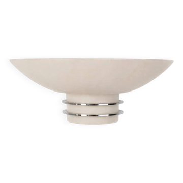 Semicircular alabaster wall sconce