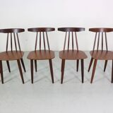 Poul Volther Set Of 6 Dinning Room Chairs "3705" For Fremel Røjle, Denmark, 1960