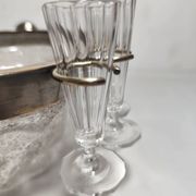Seau à glace en verre avec douze coupes. Espagne, années 1950.