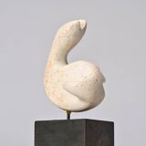 White stone sculpture by v.bee, switzerland
