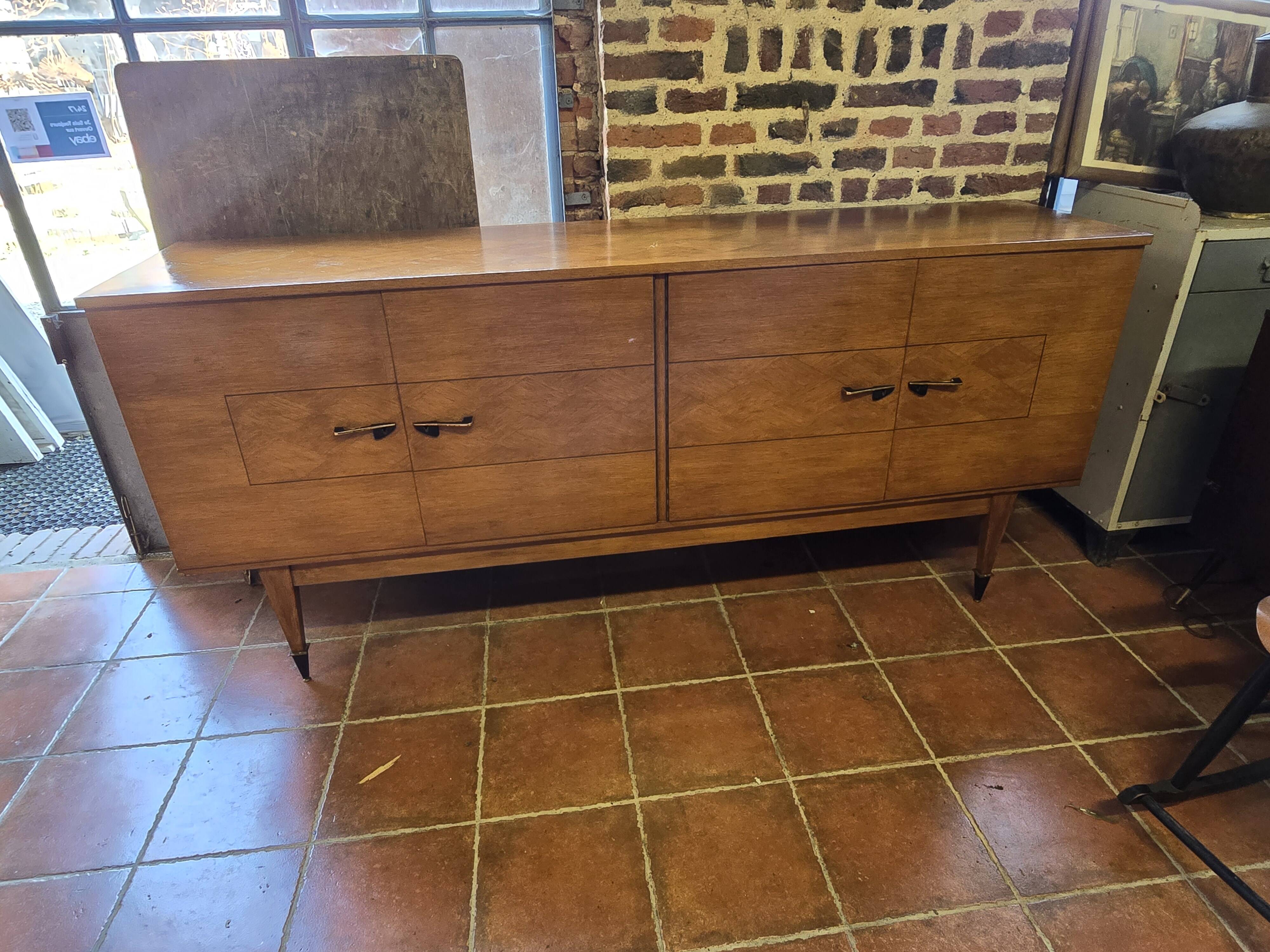 Vintage 4-door oak sideboard from the 60s