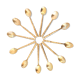 Set of 12 old brass teaspoons