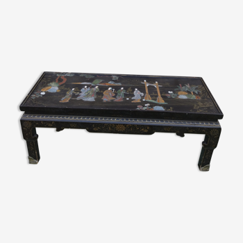 Chinese coffee table lacquer stone