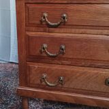 Louis XVI style chest of drawers in oak and marble top