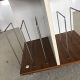 Turntable table / record storage on casters in formica from the 70s