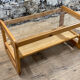 Coffee table in pine and glass Regain 1980