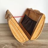 Sac à main valisette rotin vintage