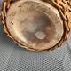 Vintage stoneware and rattan vase