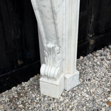 Cheminée de style Louis XV en marbre de Carrare vers 1980