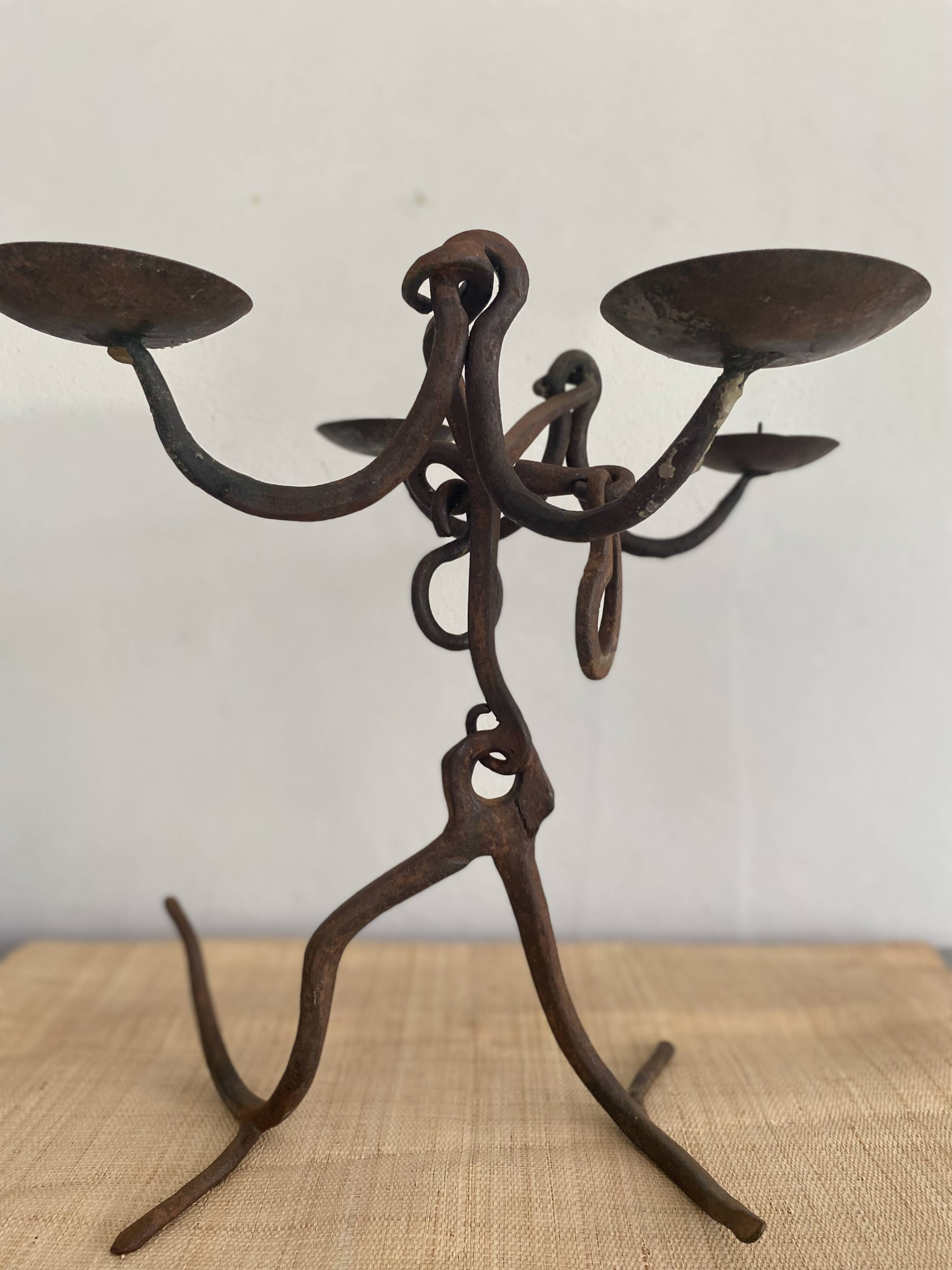 Berber dish, painted terracotta