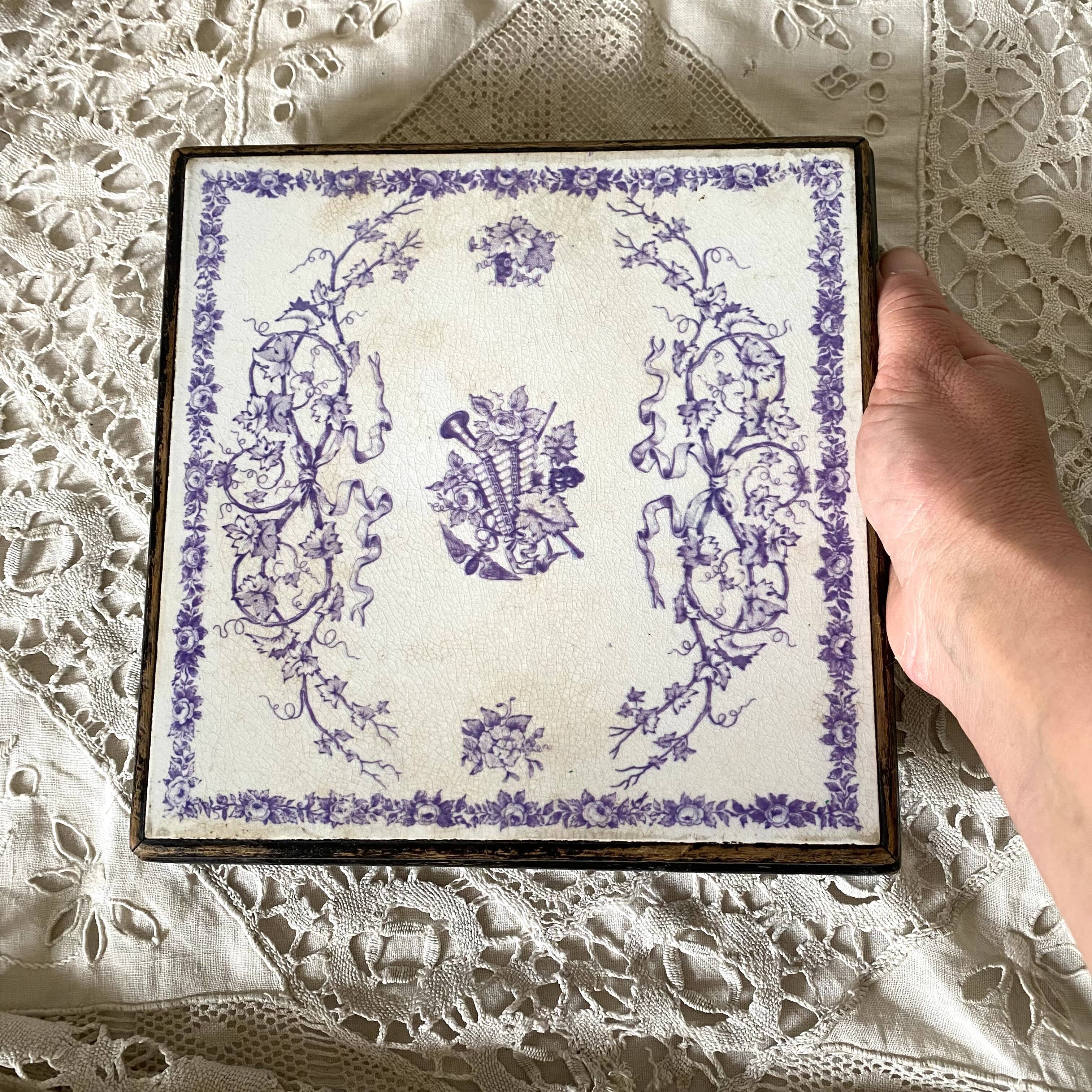 Old 19th century earthenware trivet