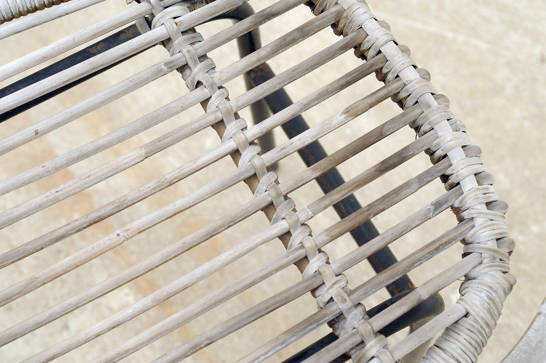 Mid century rattan stool by Alan Fuchs for Uluv 1960´s Czechoslovakia