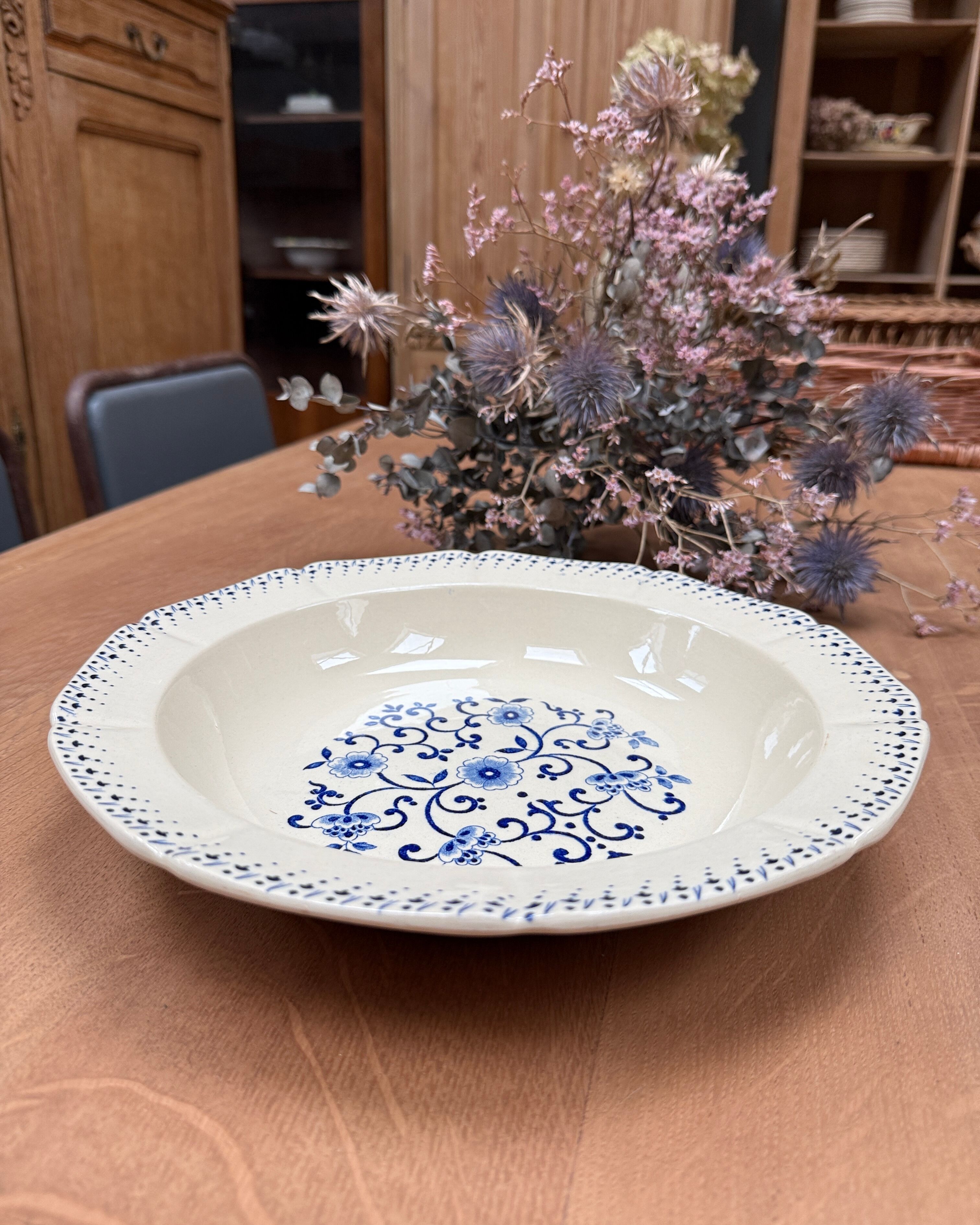 Large deep dish ironstone Boch Frères