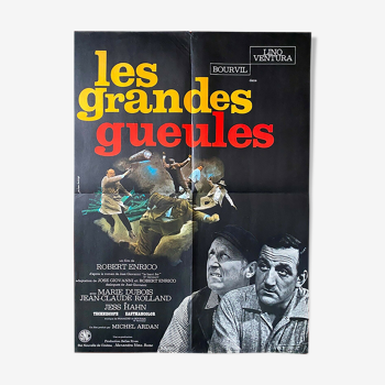 Affiche cinéma originale "Les Grandes Gueules" Lino Ventura, Bourvil 60x80cm 1965