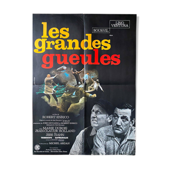 Original movie poster "Les Grandes Gueules" Lino Ventura, Bourvil 60x80cm 1965