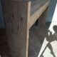 Console brutaliste 148 cm vieux bois massif